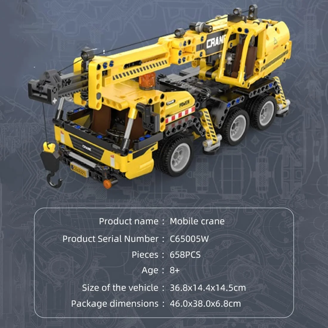 Конструктор Кран-Вантажівка Tirff Technik C65005W, 658 будівельних блоків, фото №5