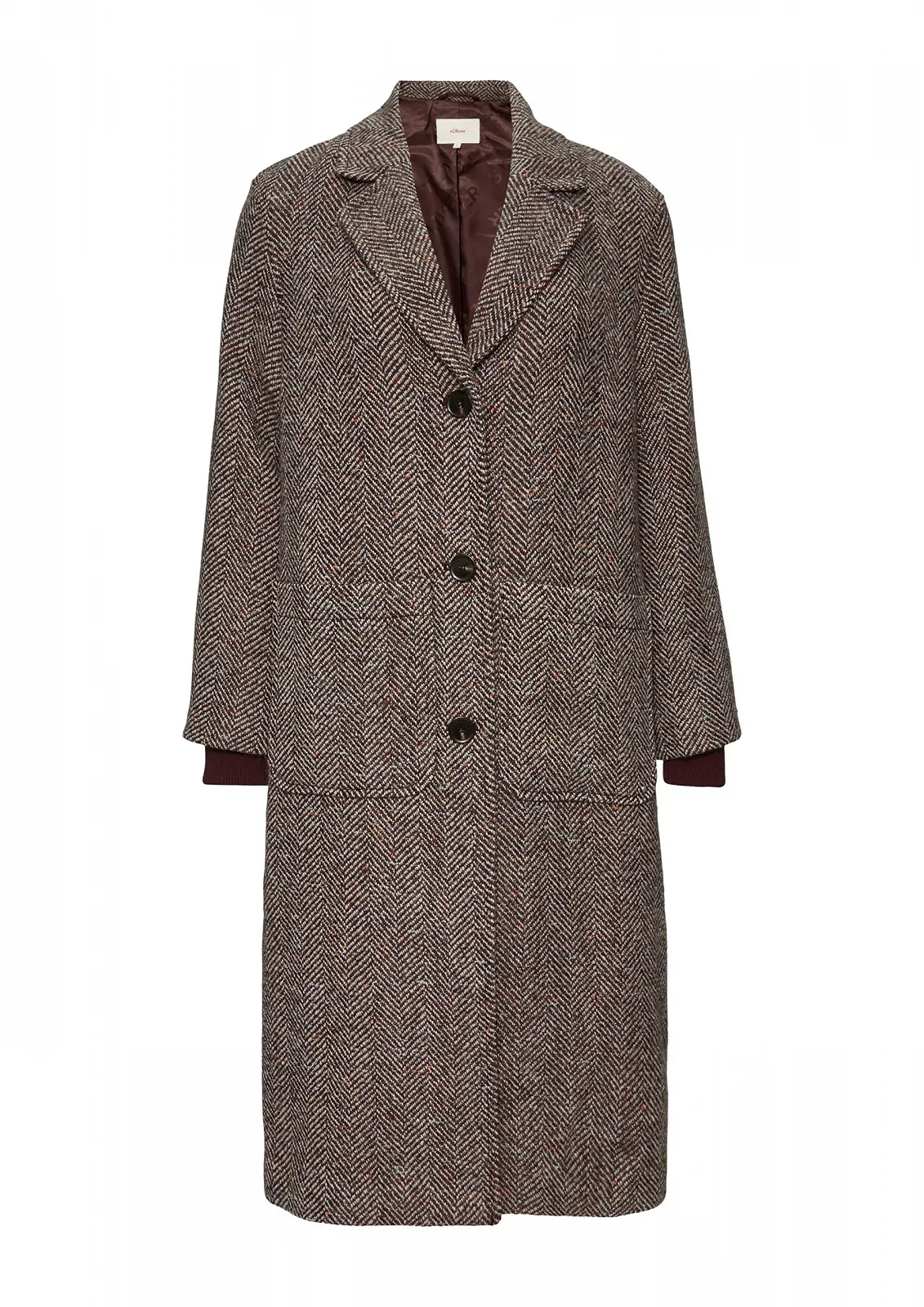 Вовняне пальто s.Oliver вільного крою з ребристими манжетами, фото №1 Вовняне пальто s.Oliver вільного крою з ребристими манжетами, фото №1