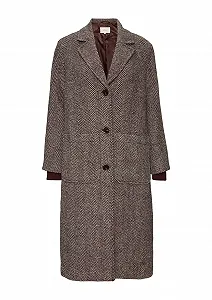 Шерстяное пальто s.Oliver свободного кроя с ребристыми манжетами - Фото 1