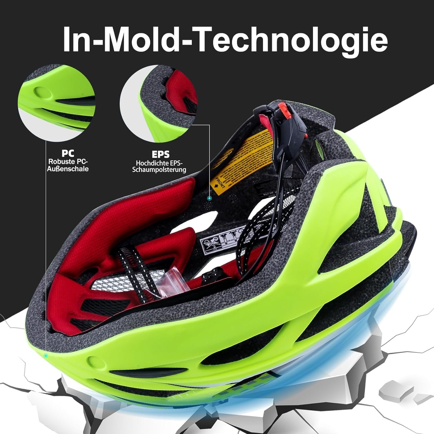 Велосипедний шолом KINGLEAD MTB з магнітним візором, регульований, легкий, з вбудованим світлодіодним заднім ліхтарем, фото №6