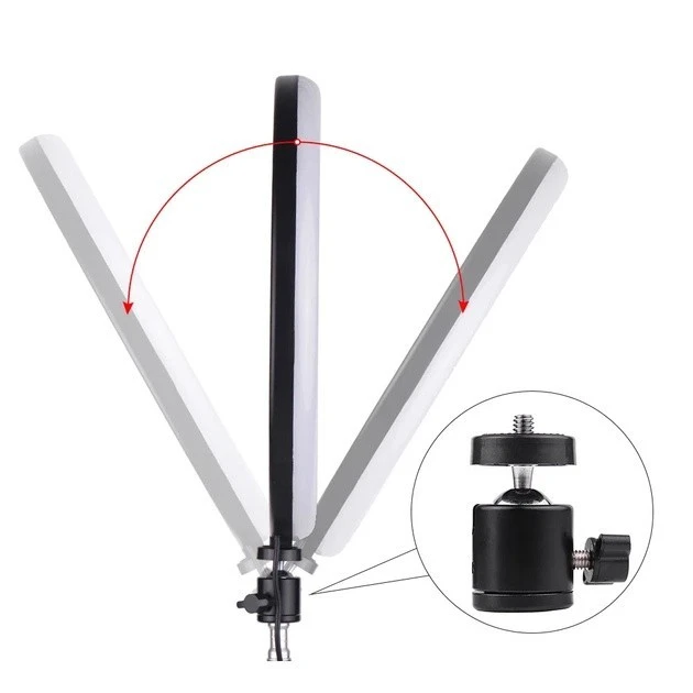 Кольцевая Led лампа Refil Light 16 см на круглом штативе с 2 держателями L-16, фото №3