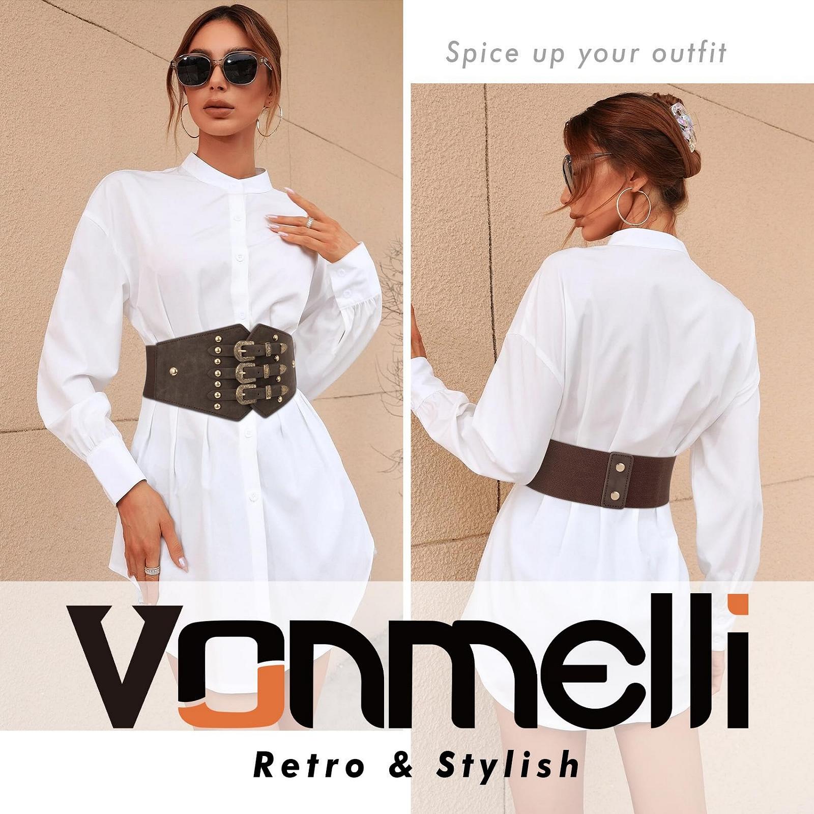 Эластичный корсетный пояс VONMELLI для женщин, средневековый пояс, широкий пояс-корсет на шнуровке для рубашки или платья, фото №3