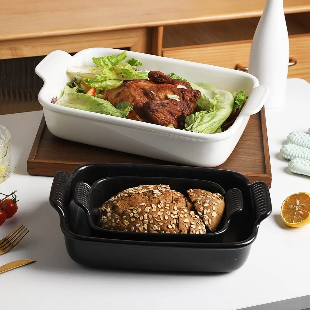 Набір форм для запікання Sweejar Home прямокутних керамічних Білий, фото №5