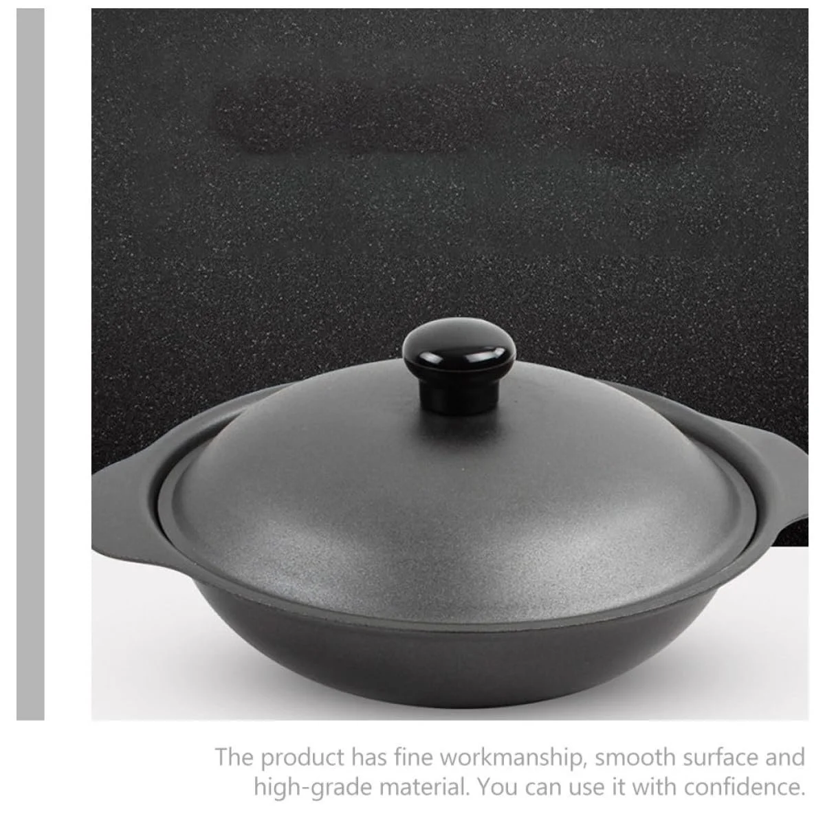 Кастрюля VALICLUD чугунная 22 см с крышкой для тушения и варки, фото №9