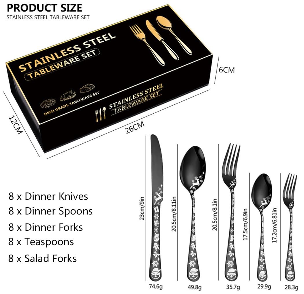 Набор столовых приборов XIAOYU на 40 предметов для 8 персон, из нержавеющей стали, фото №6 Набор столовых приборов XIAOYU на 40 предметов для 8 персон, из нержавеющей стали, фото №6