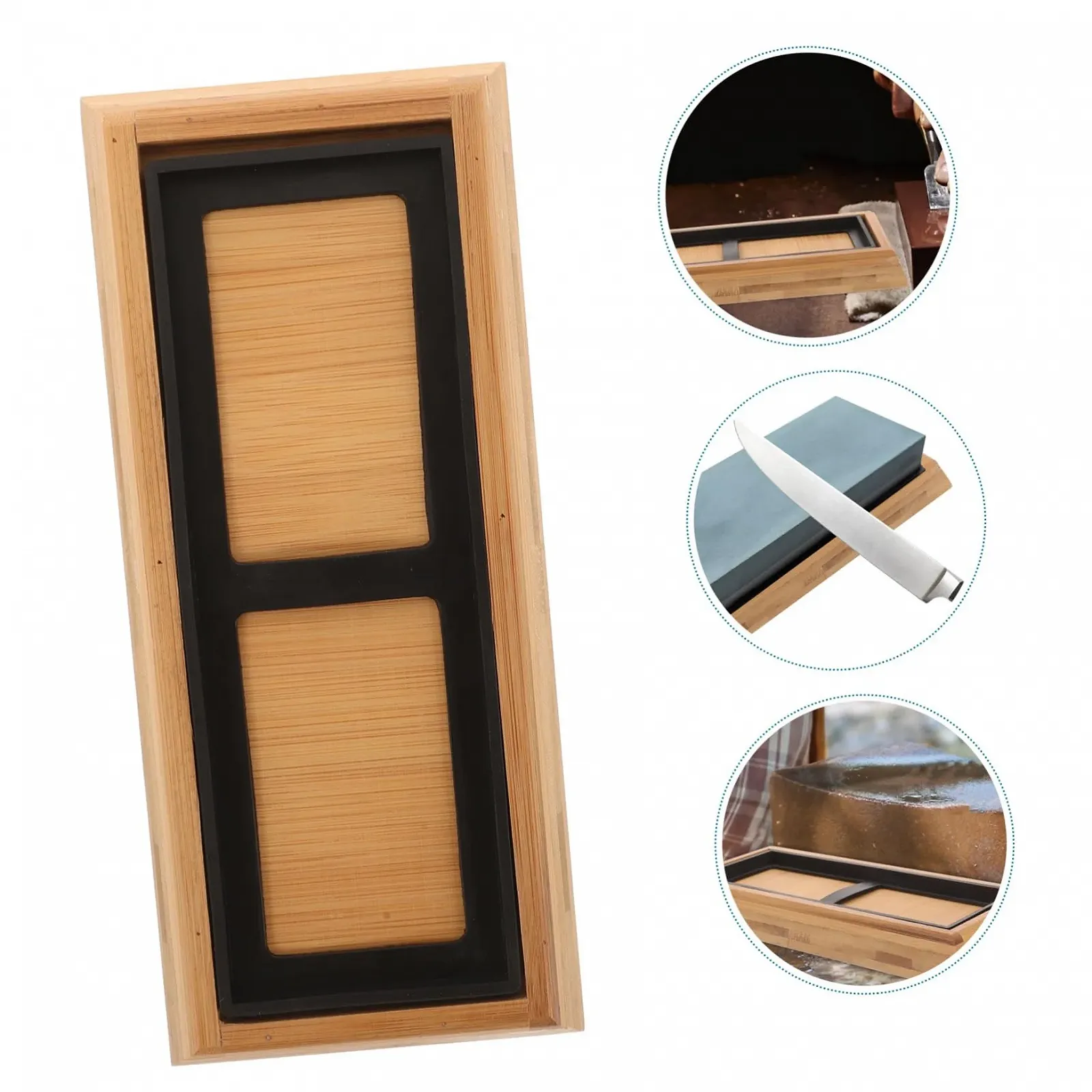 Держатель для точильного камня Veemoon Бамбук Резина 5 наборов, фото №3