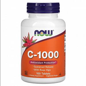 Витамин C NOW Foods Vitamin C-1000 with Rose Hips SR 100 Tabs - Фото 1