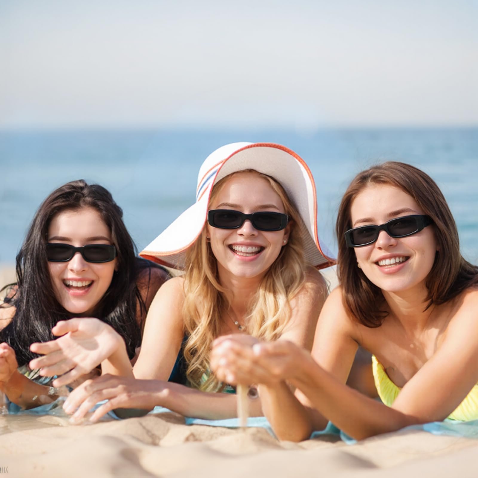 Сонцезахисні окуляри Вінтажні Прямокутні Тонкі Чорний, 4 шт, фото №6 Сонцезахисні окуляри Вінтажні Прямокутні Тонкі Чорний, 4 шт, фото №6