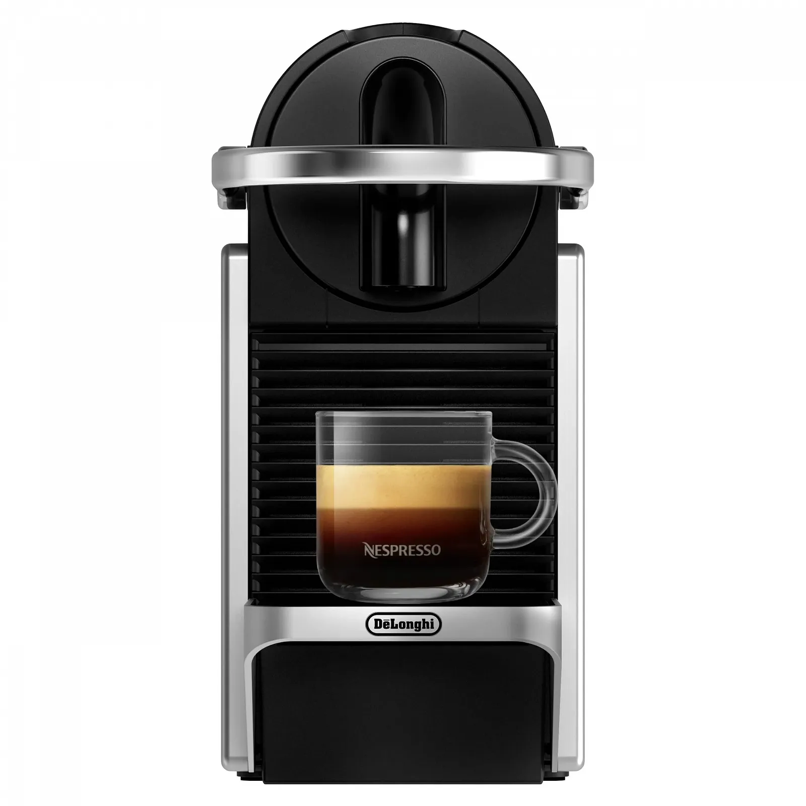 Капсульная кофемашина Nespresso De'Longhi Pixie EN127.S, две кнопки прямого набора, эко-режим, компактный дизайн, система давления 19 бар, 1260 Вт, серебристо/черный, фото №10 Капсульная кофемашина Nespresso De'Longhi Pixie EN127.S, две кнопки прямого набора, эко-режим, компактный дизайн, система давления 19 бар, 1260 Вт, серебристо/черный, фото №10