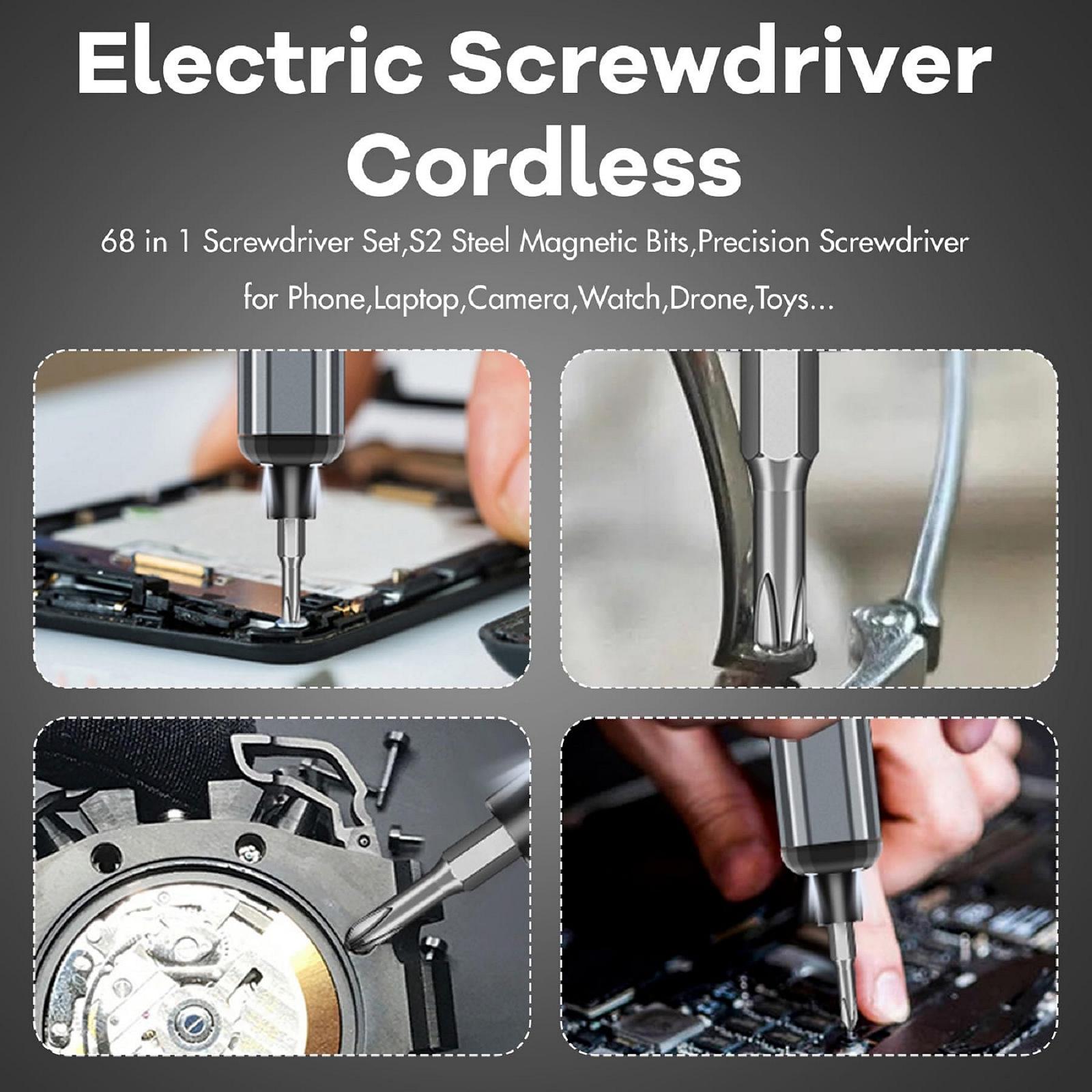 Набір викруток Heylad Precision Electric 3.7 V 68 in 1 Magnetic Battery 5/32 Inch Hexagonal Precision, фото №2