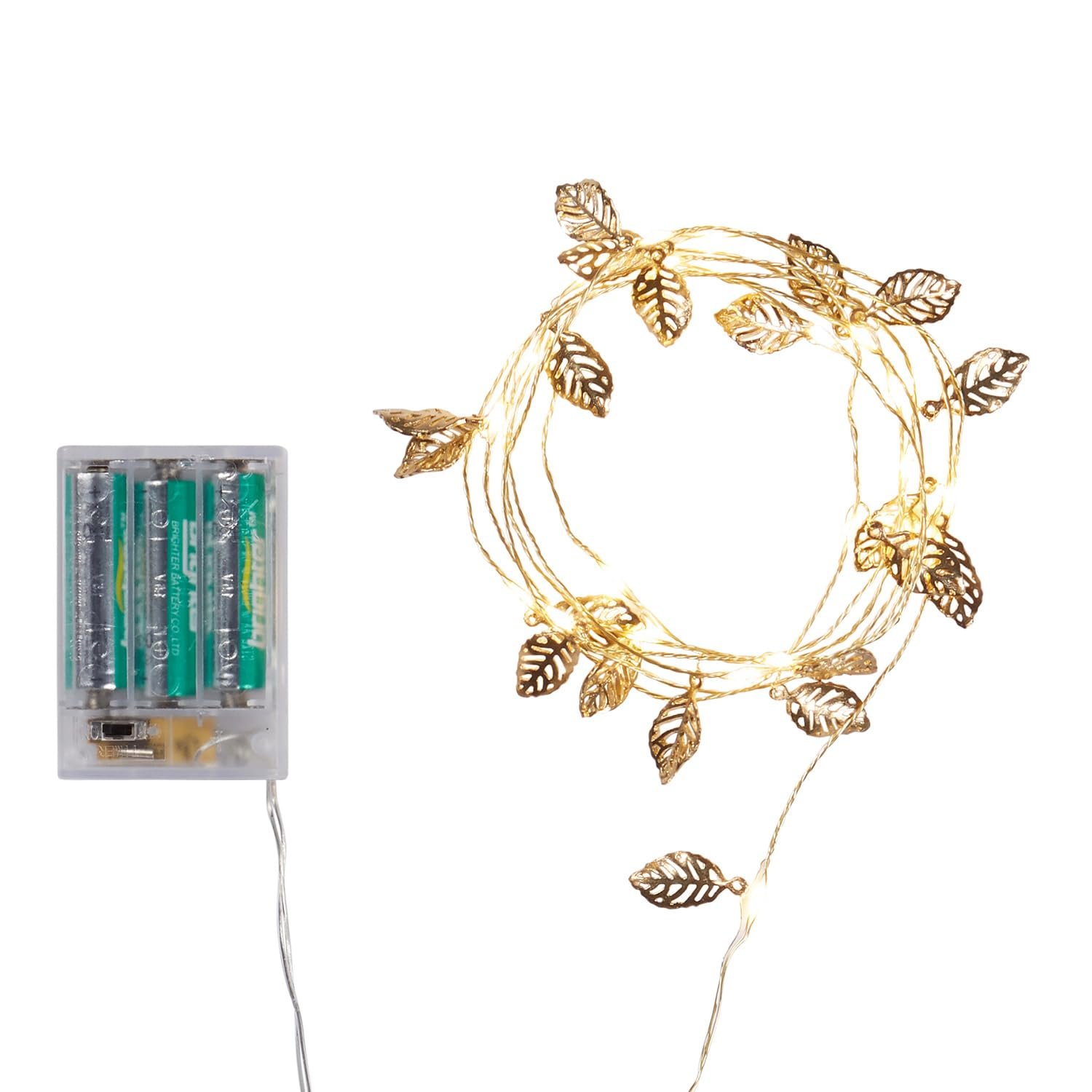 Гирлянда Lights4fun 20 Gold Leaf Warm White Micro LED, золотая, фото №5