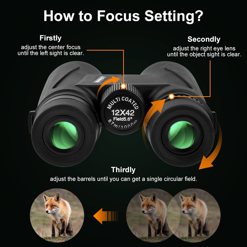 Бінокль Flintronic 12 x 42 HD Компактний Водонепроникний Складаний, фото №4