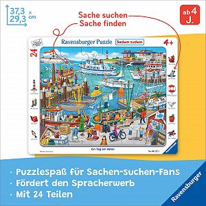 Пазл-рамка Ravensburger 06152 A Day At The Harbour 24 детали synthetic.ua - Фото 1