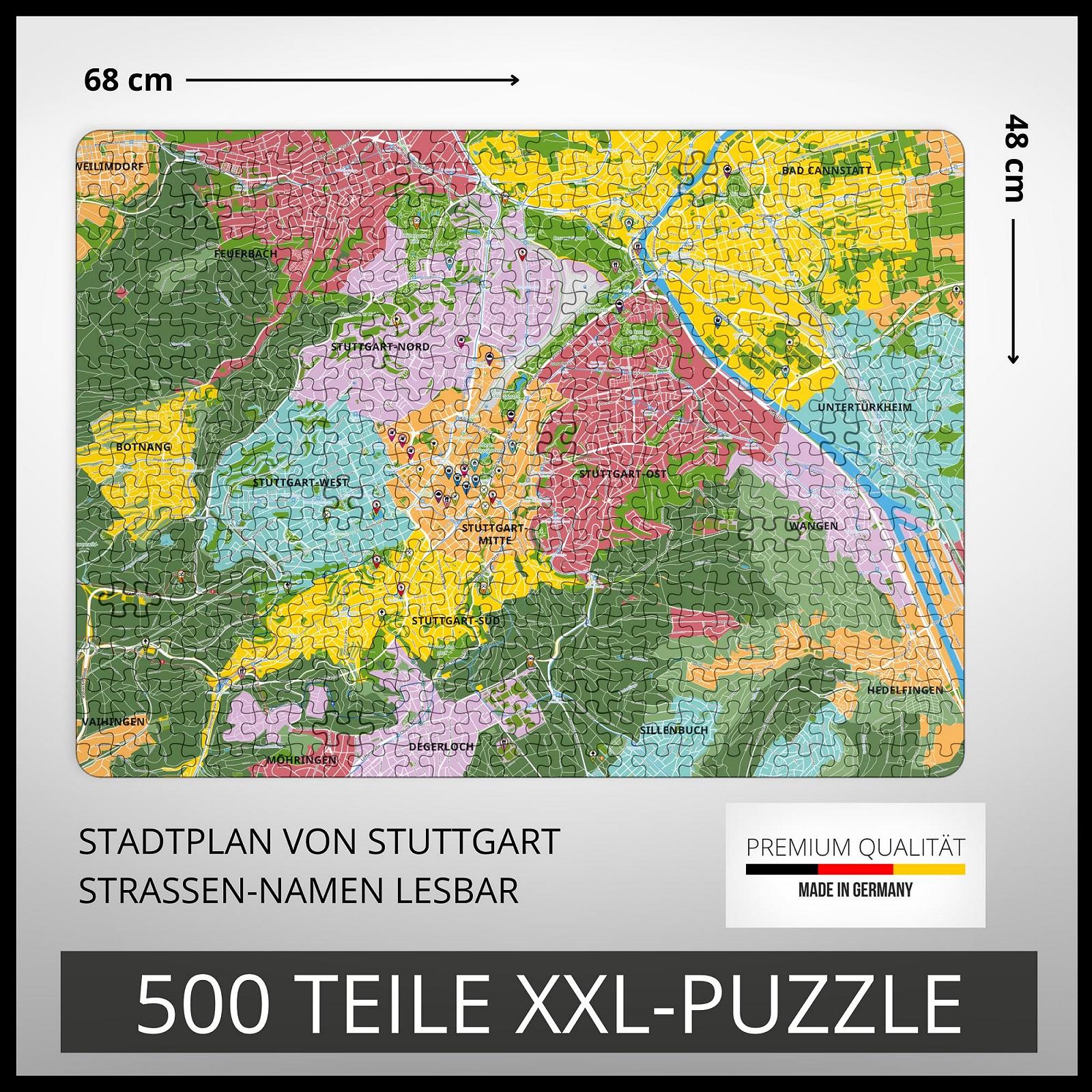 Пазл PuzzleMap City Map XXL Stuttgart 500 деталей 68 x 48 см з буклетом та картою, фото №3 Пазл PuzzleMap City Map XXL Stuttgart 500 деталей 68 x 48 см з буклетом та картою, фото №3