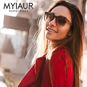 Поляризовані сонцезахисні окуляри Квадратні Myiaur UV400 synthetic.ua - Фото 1