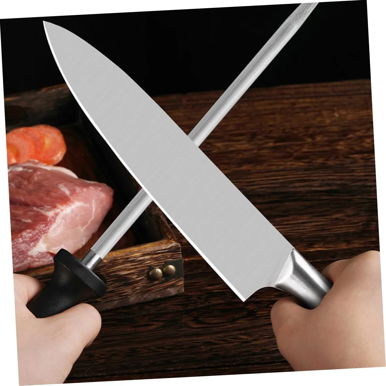 Мусат для заточки ножей 2 штуки алмазный многофункциональный, фото №7