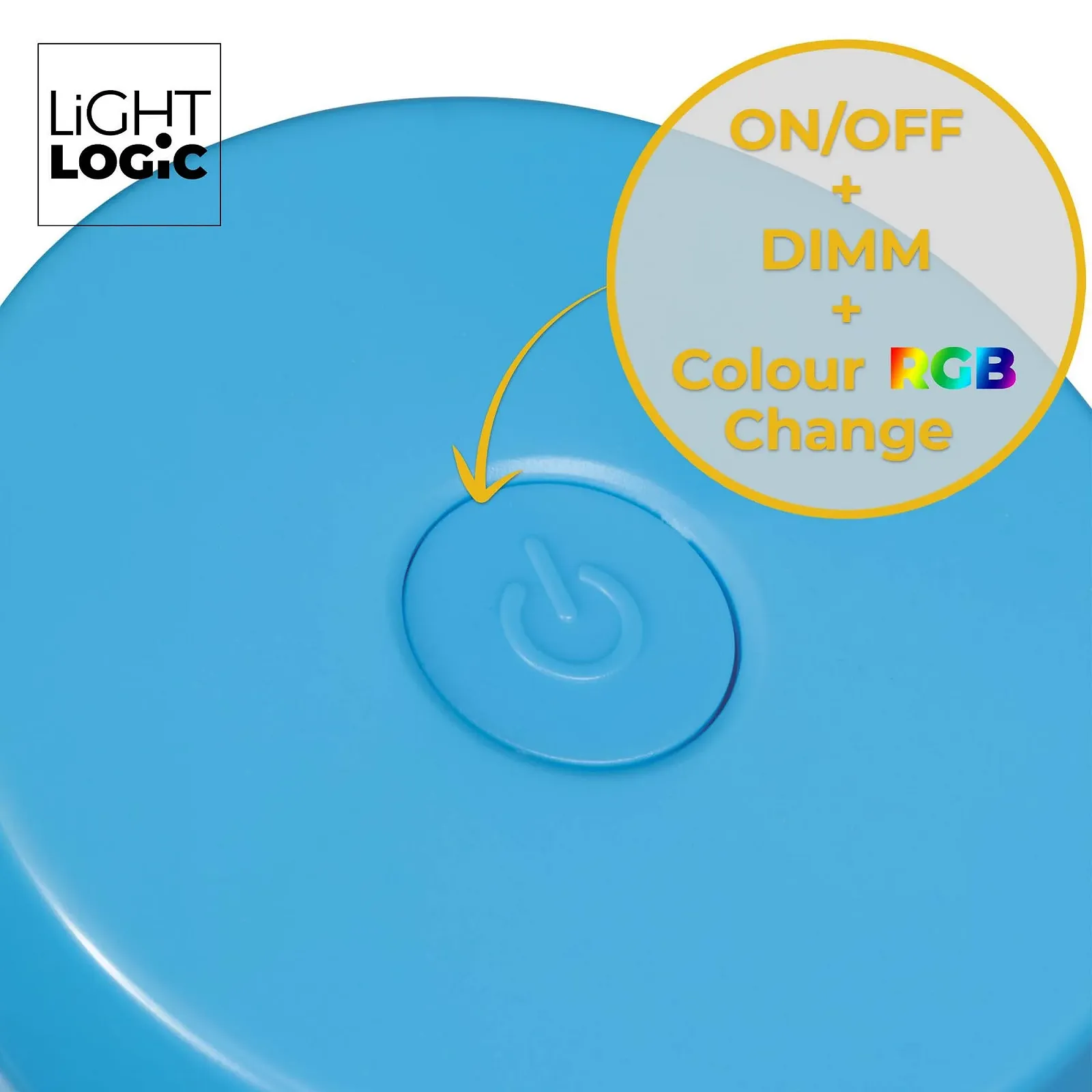 Настільна лампа LightLogic LL JERE DIM RGB BL Акумуляторна Синя, фото №7