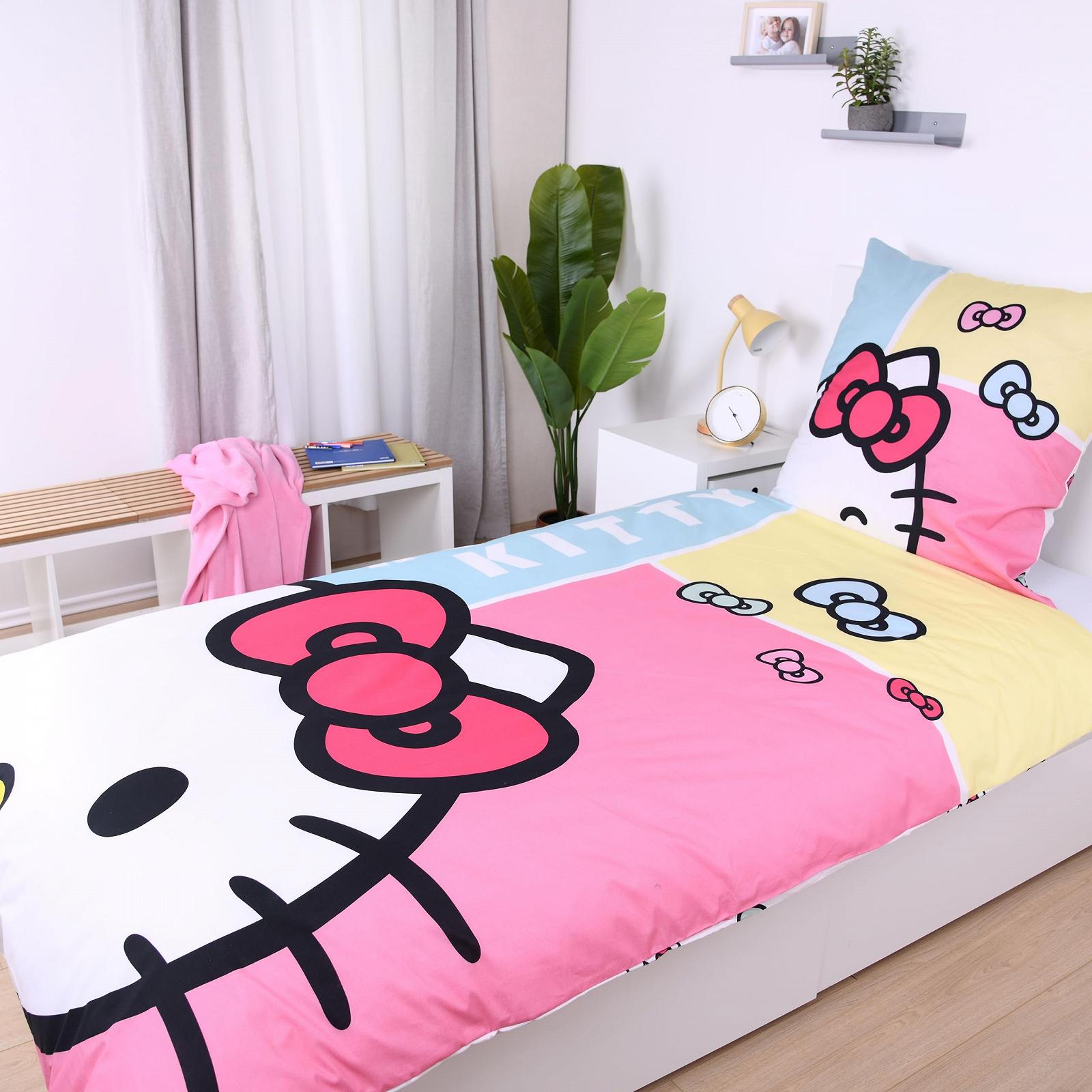 Постельное белье Herding Hello Kitty, наволочка прибл. 80 x 80 см, пододеяльник прибл. 135 x 200 см, с молнией и двусторонним мотивом, 100% хлопок/Renforcé, разноцветное, фото №3
