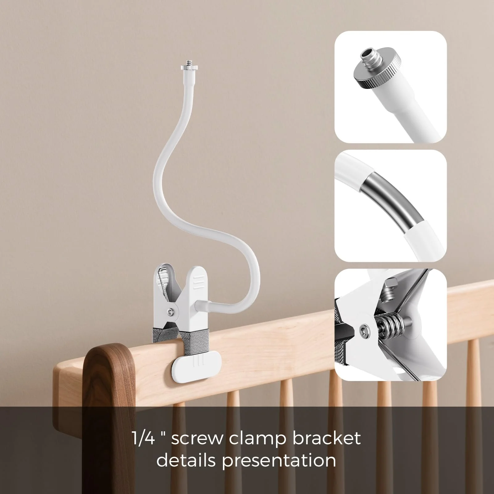 Тримач для відеоняні Gusfeliz GHB UU24 5 дюймів 720 HD Flexible 360° Adjustable, фото №4