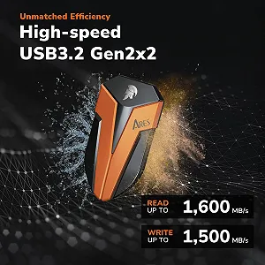 External SSD DATO ARES Amber Shield USB 3.2 Gen 2x2 Type C 1600/1500 MB/s Rugged synthetic.ua - Фото 1