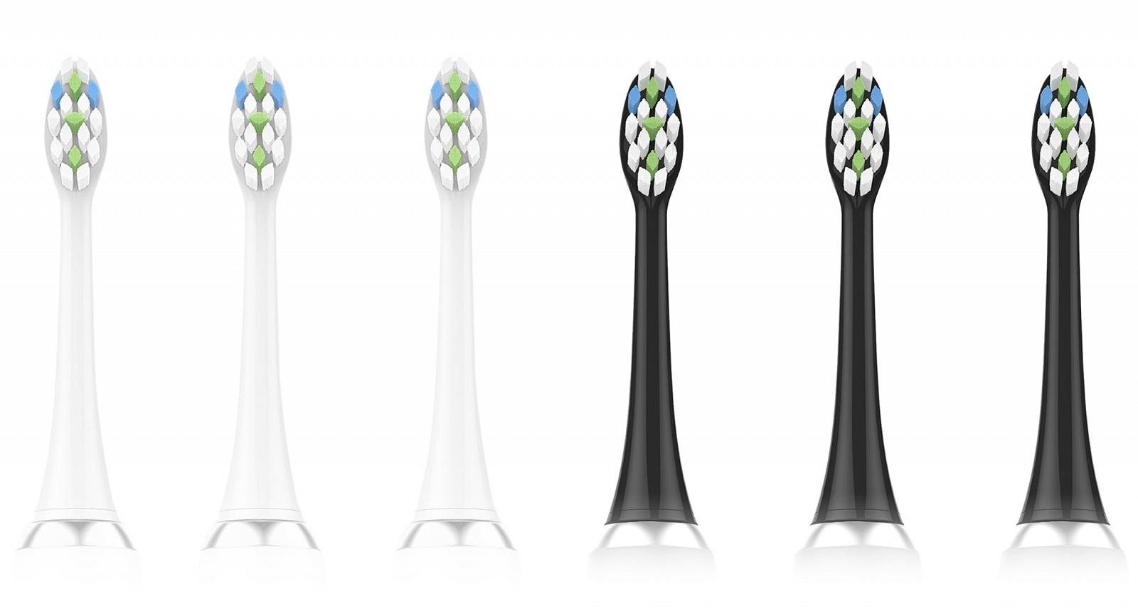 Звукова зубна щітка Berdsen Sonica Набір з 2 шт. Чорна, фото №6