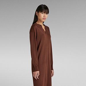 Женское платье G-Star Polo Dress Knit Washable Merino - S synthetic.ua - Фото 1