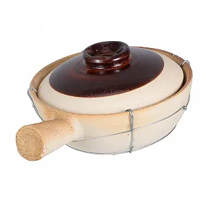 Кастрюля из керамической глины из белой глины с одной ручкой термостойкая белая - Фото 1