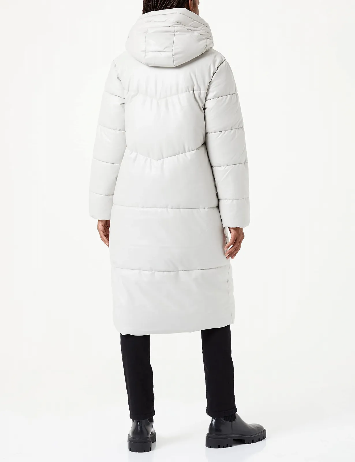 Пуховик Mexx Stretch PU з капюшоном, міді довжини, фото №4