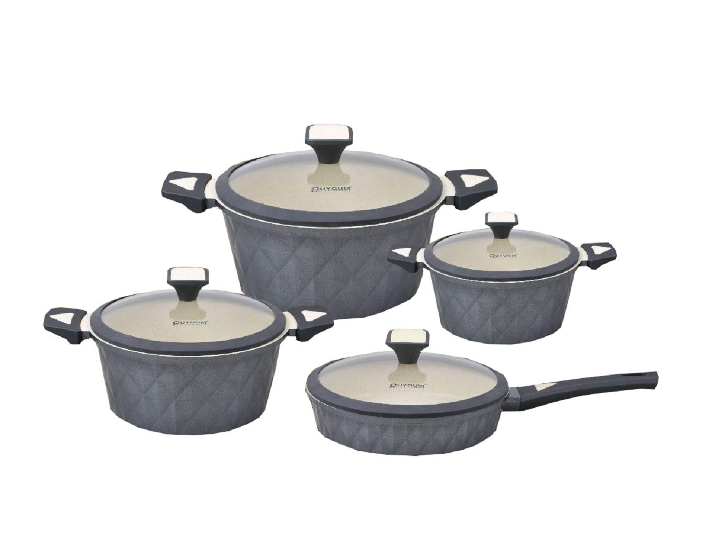 Набір каструль і сковорідок Die-Cast Granite 8-Piece Сірий, фото №1