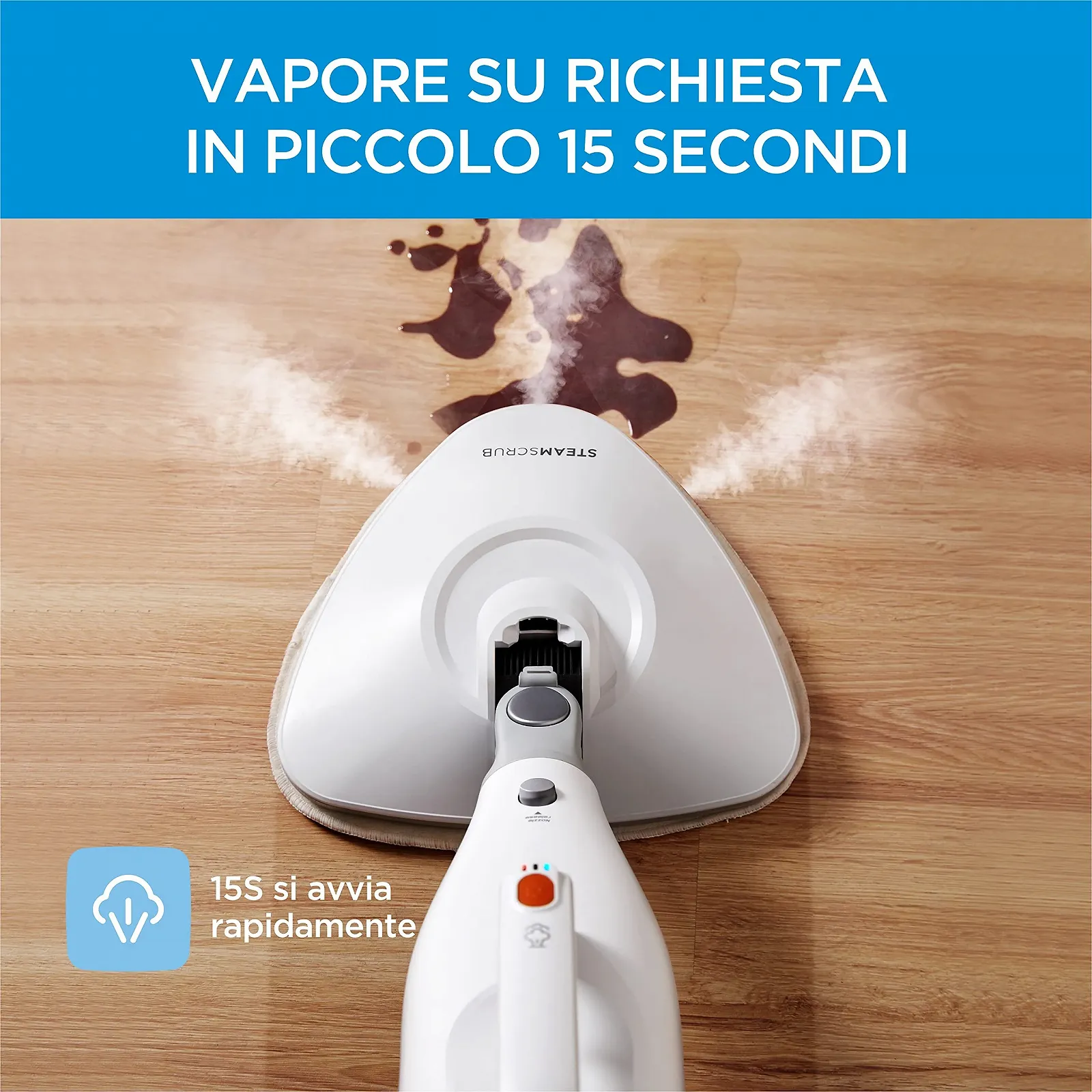 Парова швабра Midea MSM2115WW 10 в 1 біла та срібляста, фото №2