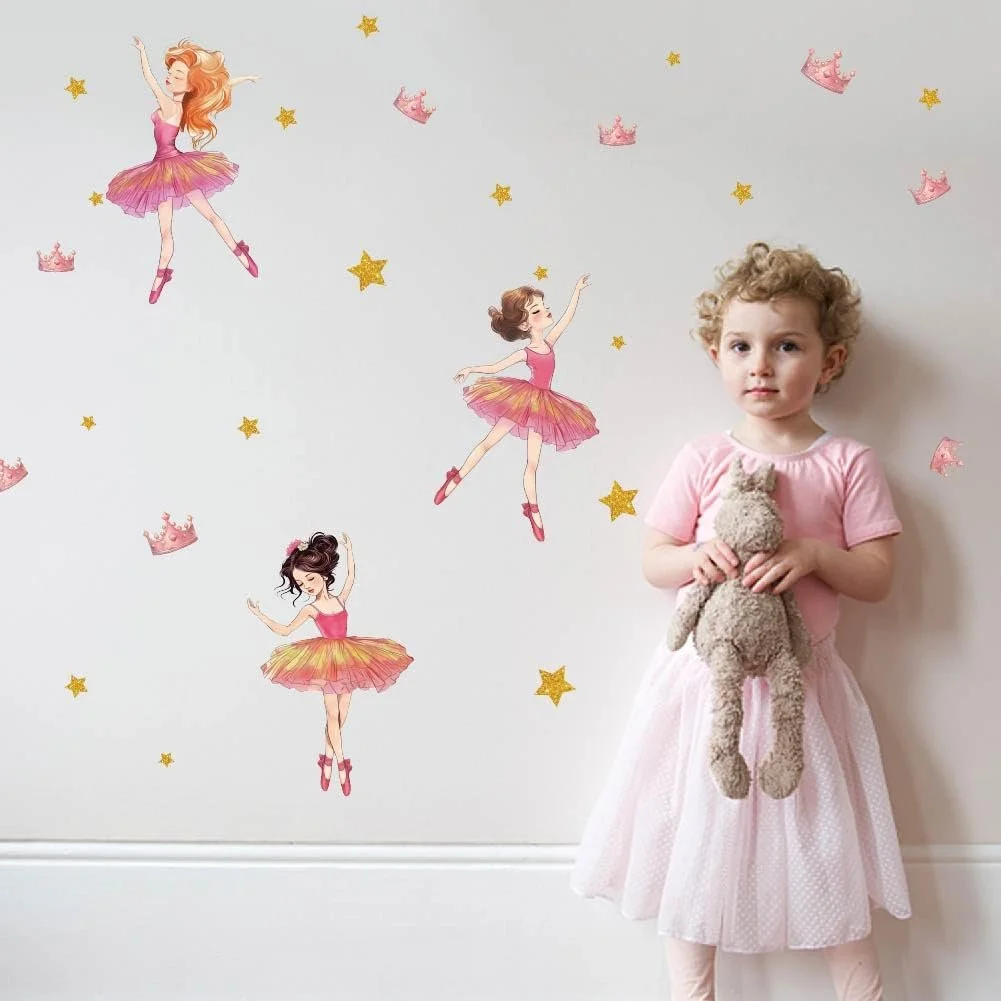 Наклейка на стіну SUPERDANT Pink Ballet Girl Вінілова DIY Кольорова, фото №1 Наклейка на стіну SUPERDANT Pink Ballet Girl Вінілова DIY Кольорова, фото №1