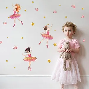 Наклейка на стіну SUPERDANT Pink Ballet Girl Вінілова DIY Кольорова - Фото 1