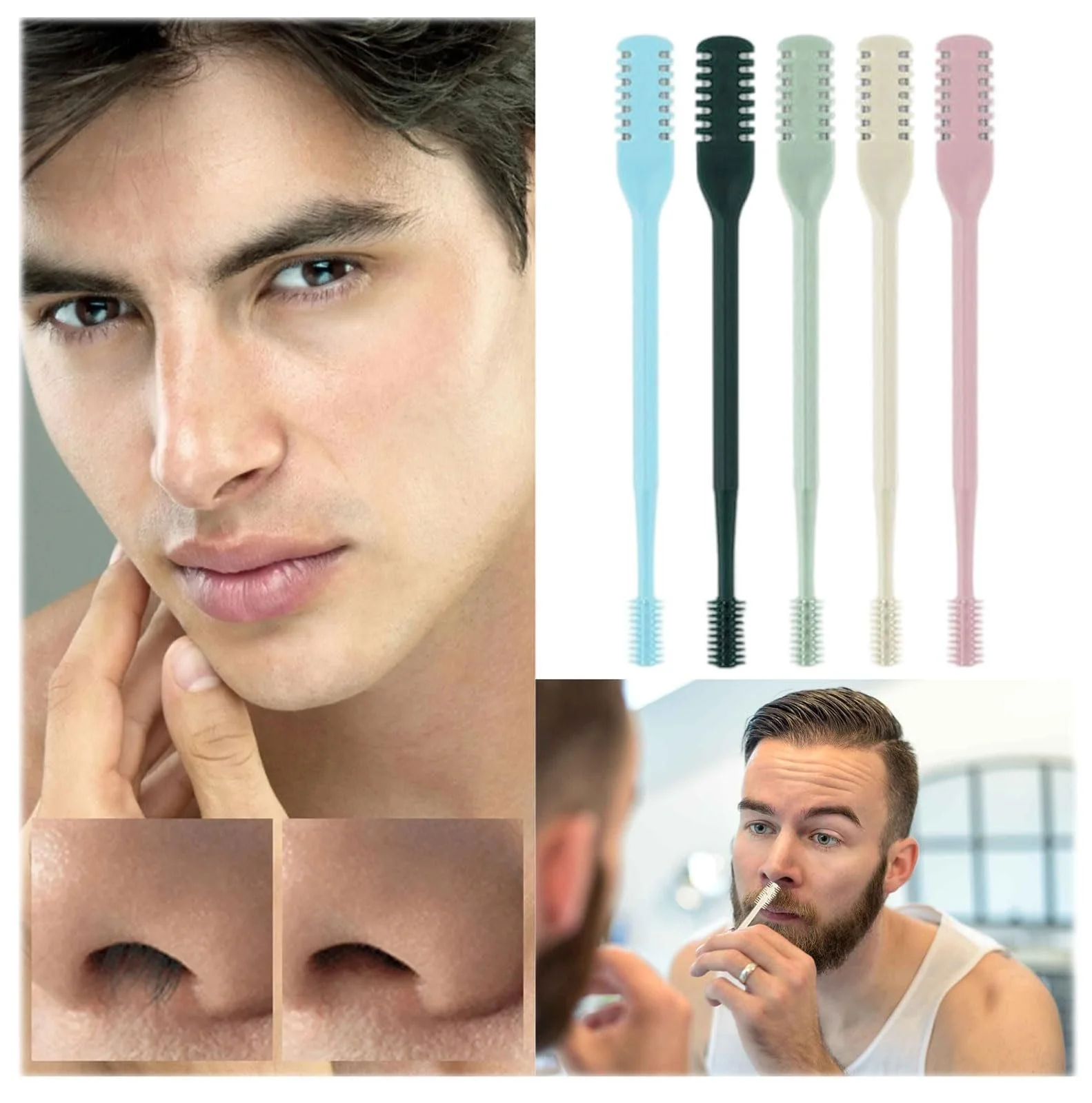 Тример MINZHI Manual Nose Hair Trimmer 2-in-1 360° (набір з 10 шт) (різнокольоровий), фото №6