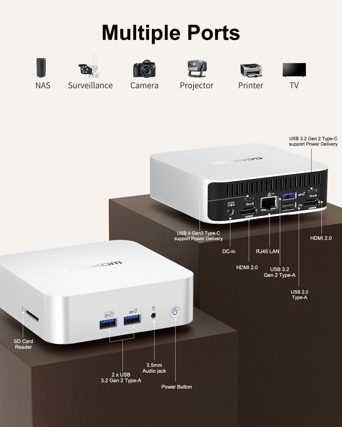 Міні-ПК GEEKOM A7 Ryzen 9 7940HS / RAM 32 / SSD 2TB / AMD Radeon 780M / 2 x HDMI / LAN / Wi-Fi 6 / Bluetooth 5.2 / Windows 11 / Сірий, фото №4 Міні-ПК GEEKOM A7 Ryzen 9 7940HS / RAM 32 / SSD 2TB / AMD Radeon 780M / 2 x HDMI / LAN / Wi-Fi 6 / Bluetooth 5.2 / Windows 11 / Сірий, фото №4