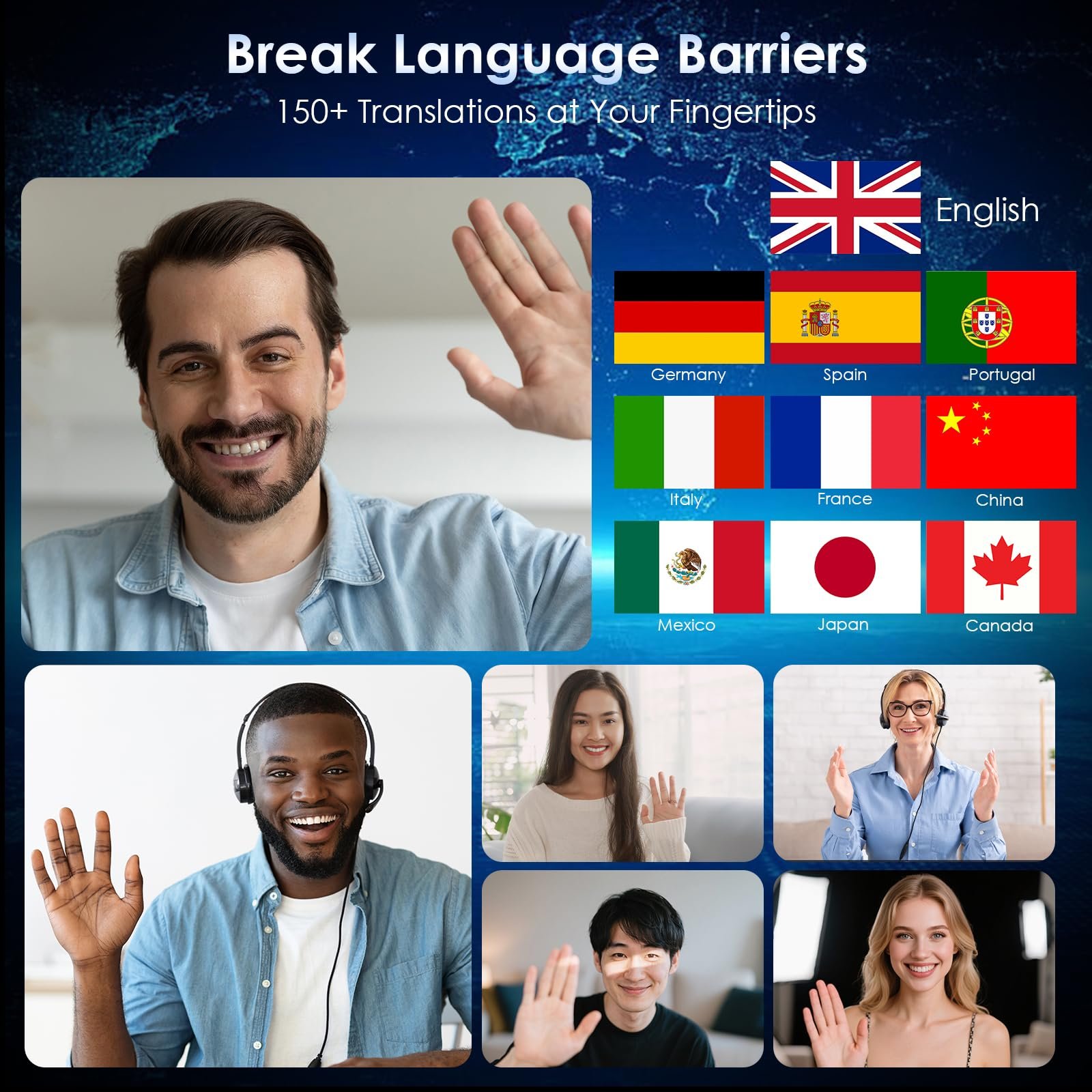 Навушники-перекладачі AI з підтримкою 150 мов, тривалим часом роботи акумулятора, Bluetooth 5.4 та 6 режимами для безперебійної комунікації, фото №7