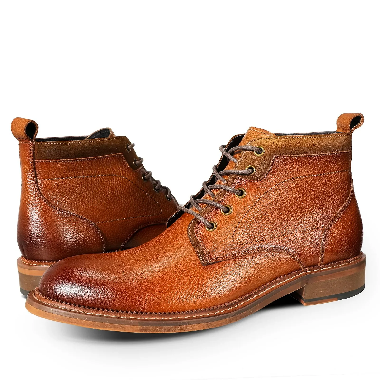 Чоловічі Черевики Allthemen Шкіряні На Шнурівці Класичні Високі, фото №2