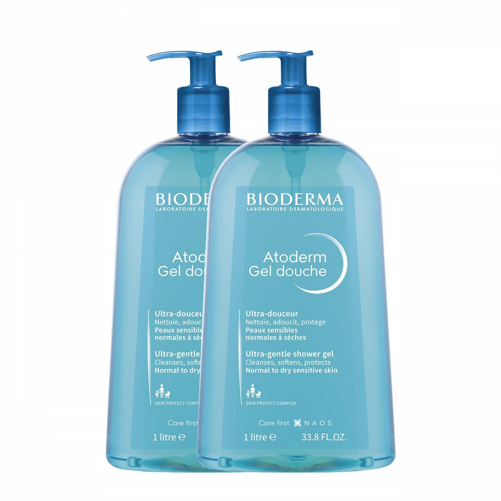 Гель для душу Bioderma Atoderm 1 л 2 шт., фото №1