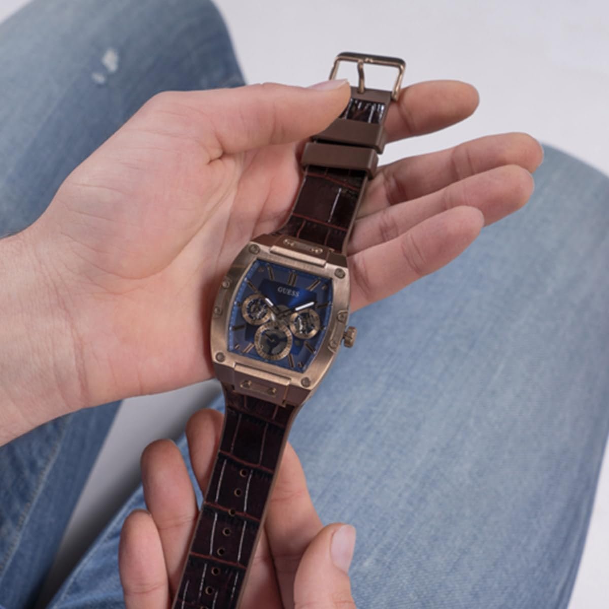 Аналоговий годинник Guess GW0202G2, Різнокольоровий, 43, смужки, фото №8
