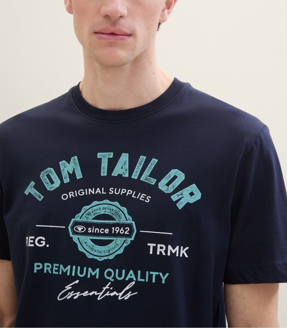 Футболка Tom Tailor LOGO TEE MEN'S Темно-синий S, фото №4