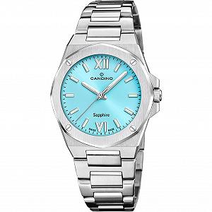 Женские часы Candino Lady Elegance C4775/2 Серебряный корпус из нержавеющей стали Серебряный браслет из нержавеющей стали, синий - Фото 1