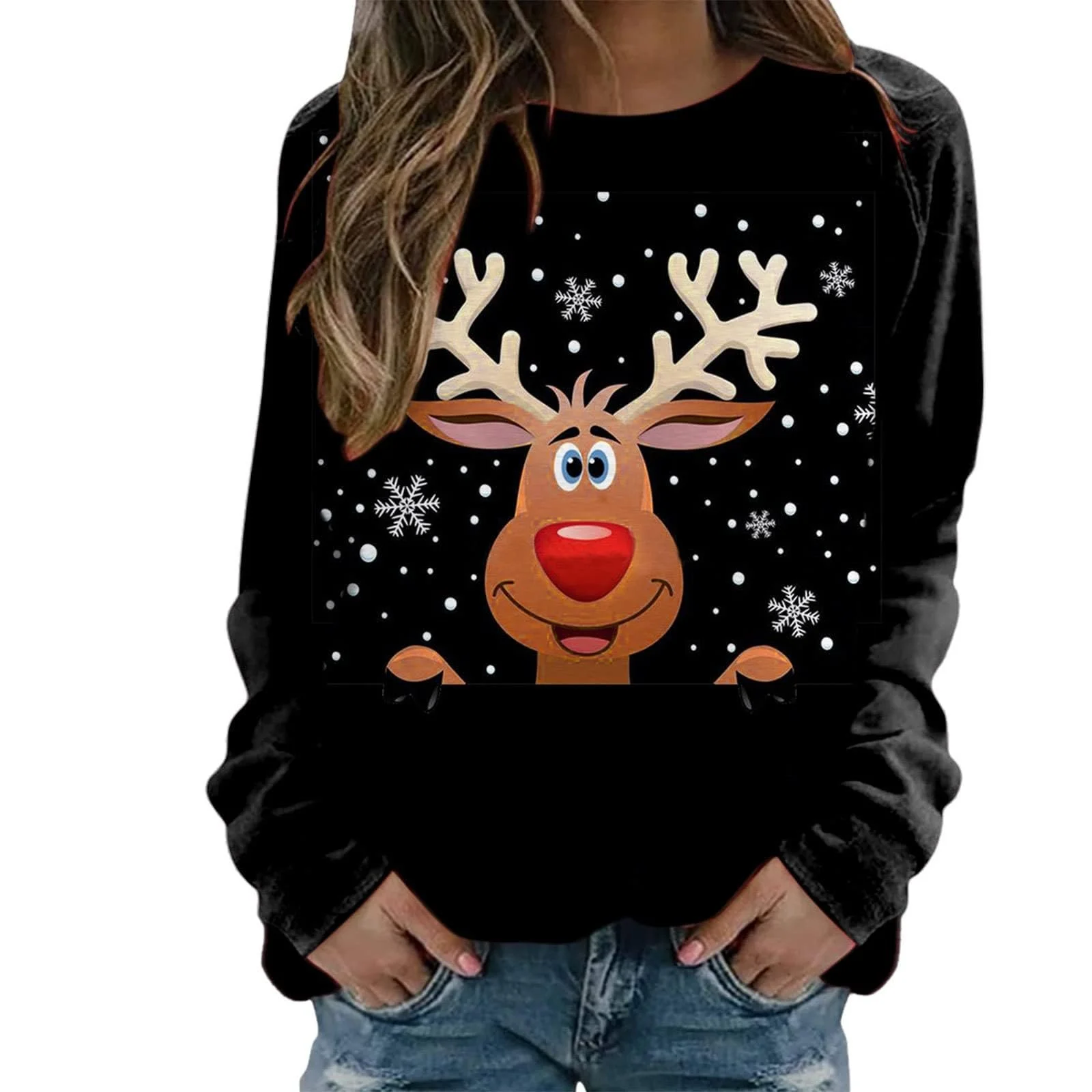 Жіночий Різдвяний світшот з круглим вирізом, фото №1