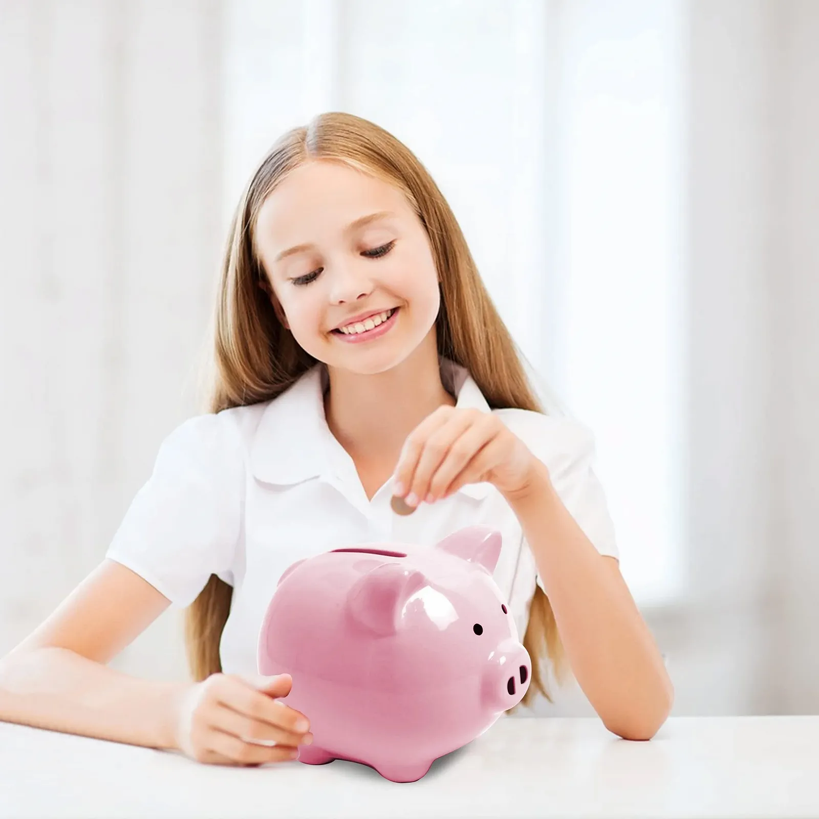 Скарбничка Classic Порося керамічна 15х12х11 см рожева, фото №9