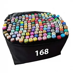 Набір скетч-маркерів 168 шт для малювання двосторонніх Touch Спортивні маркери скетчингу - Фото 1