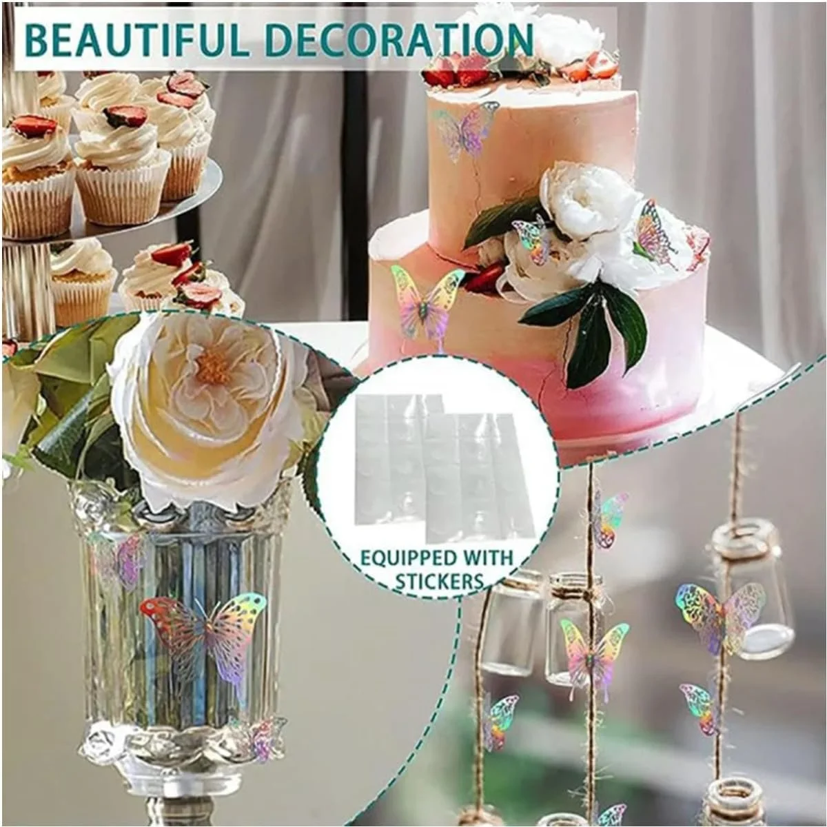 Наклейки на стіну 3D Метелики Набір 60 шт. Декоративні Знімні DIY, фото №5 Наклейки на стіну 3D Метелики Набір 60 шт. Декоративні Знімні DIY, фото №5