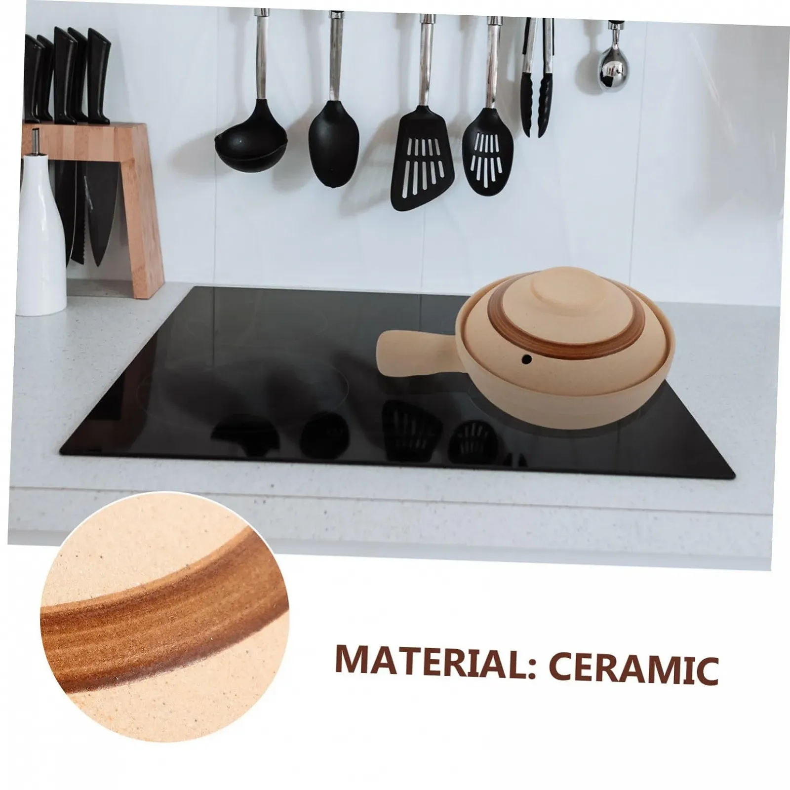 Форма Ківш для запікання керамічний з кришкою та однією ручкою Термостійкий, фото №6