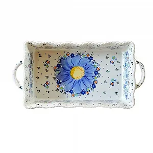 Форма для запекания керамическая 29.5 × 15 × 6.5 cm цветочный узор - Фото 1