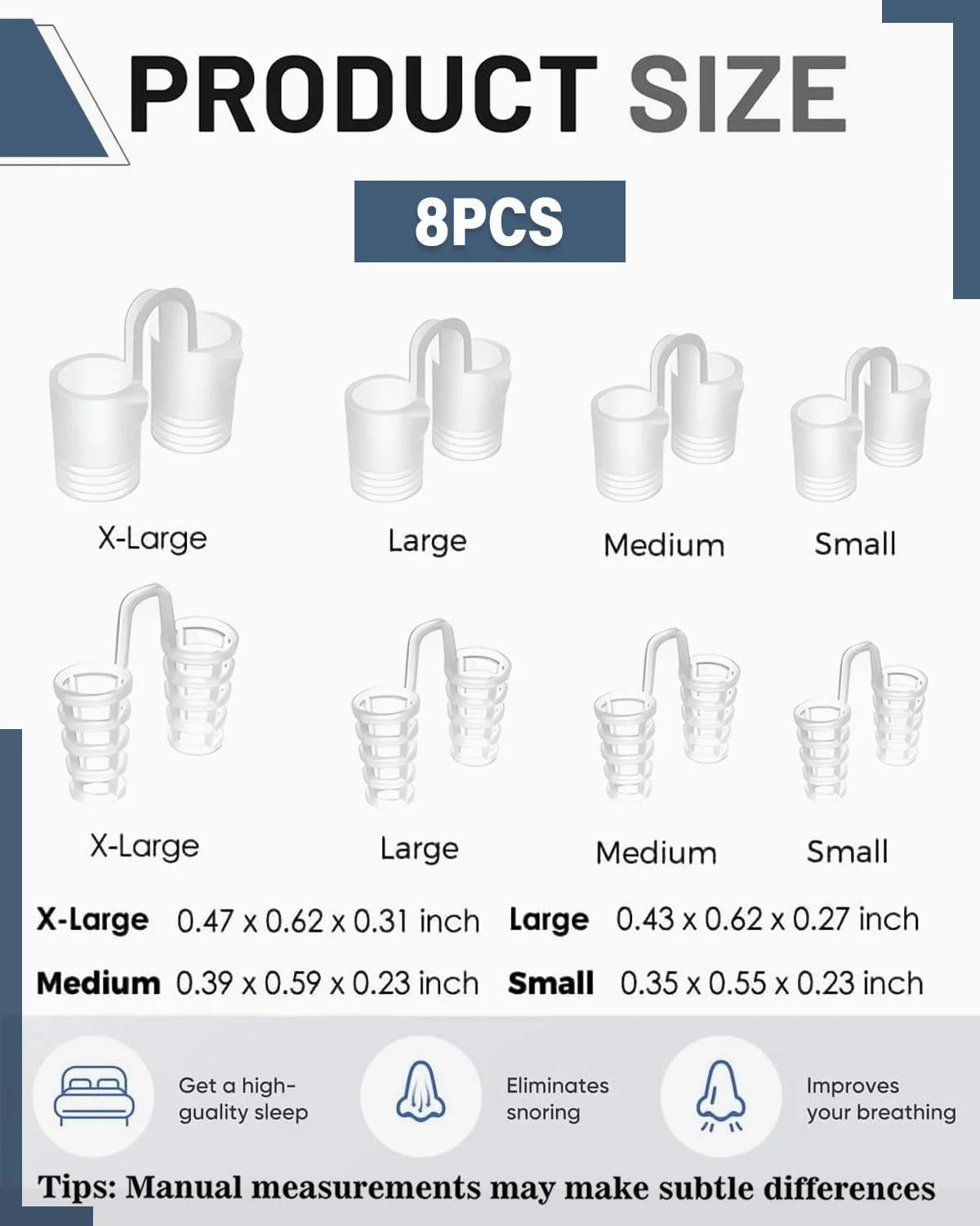 Засіб від хропіння 8 шт., проти хропіння, покращує дихання, покращує сон, багаторазовий, фото №2