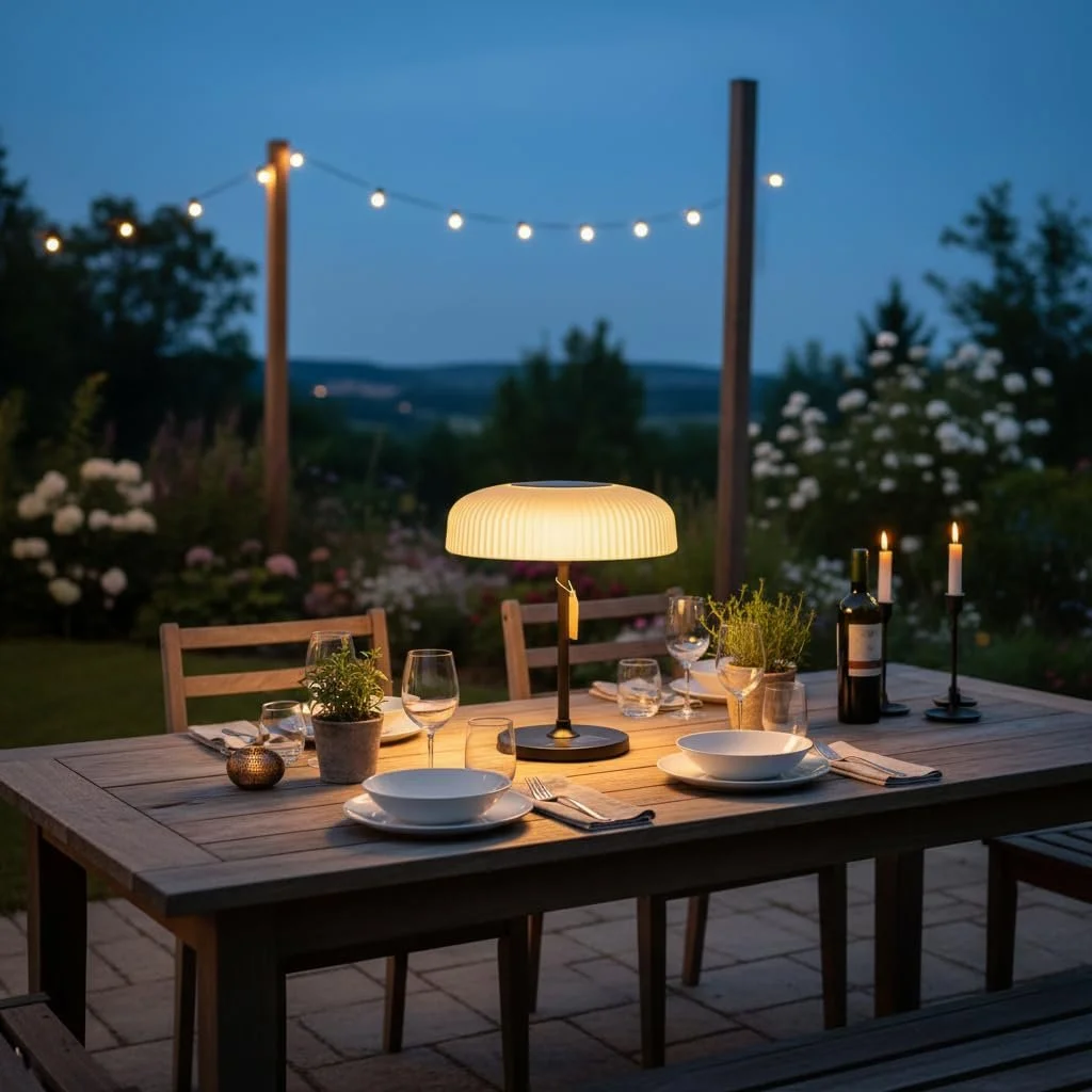 Настільна лампа на сонячній батареї Mushroom акумуляторна USB IP54 димована, фото №7