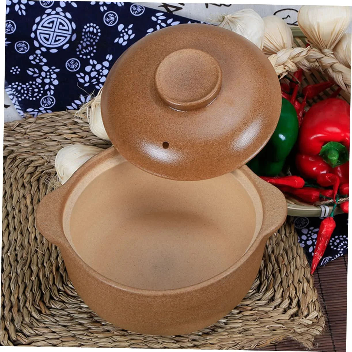 Керамічний горщик Luxshiny з кришкою для тушкування без покриття, фото №5