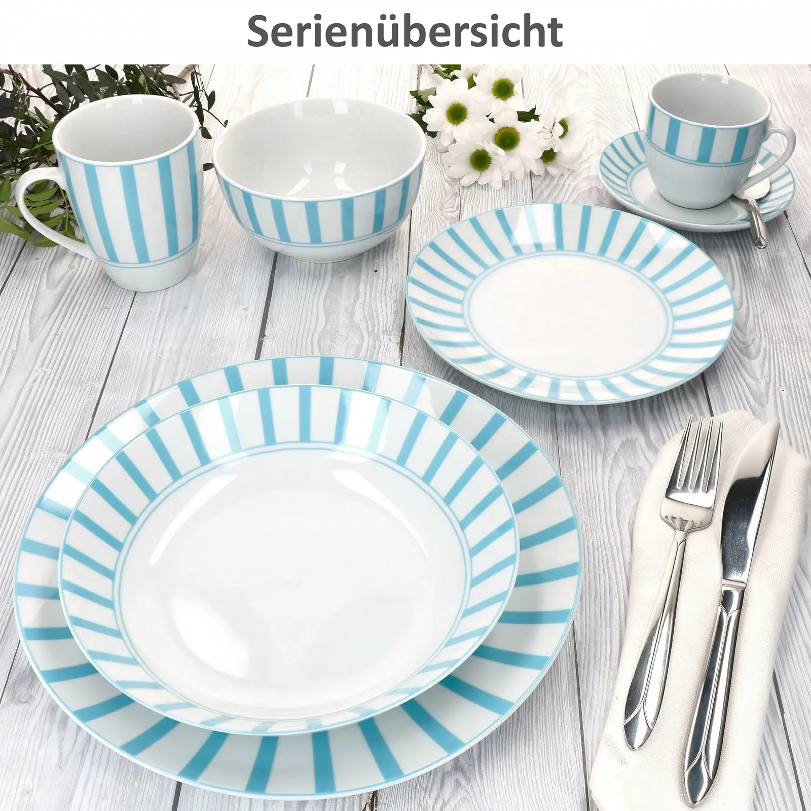 Миска MamboCat Split Turquoise набор из 6 штук 14 см 400 мл белая, фото №5